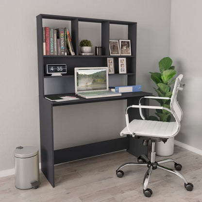 vidaXL Desk | Grey | Engineered wood | Compact | Desk | Rectangular | Modern