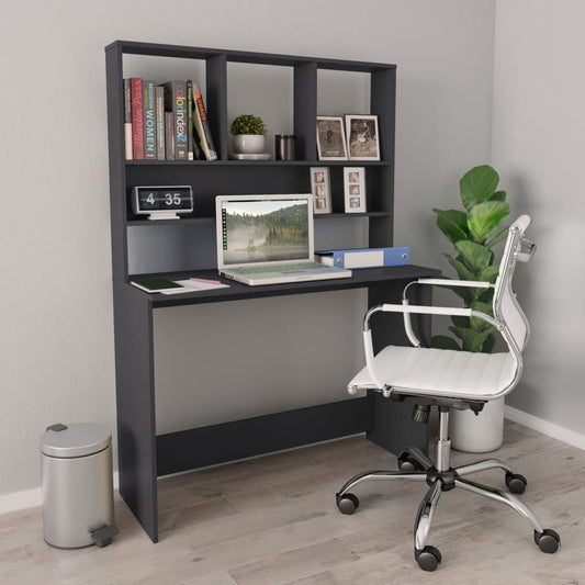 vidaXL Desk | Grey | Engineered wood | Compact | Desk | Rectangular | Modern