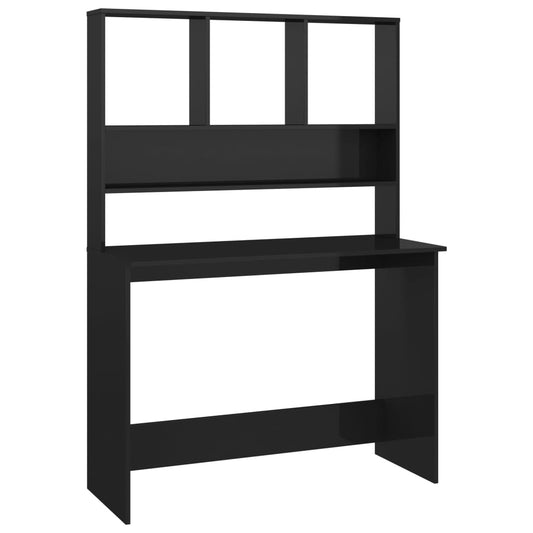 vidaXL Desk | High gloss black | Engineered wood | 110x45x157 cm | Desk