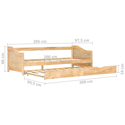 vidaXL Sofa Bed Frame | Natural Pine | Pine Wood Frame | 90 x 200 cm
