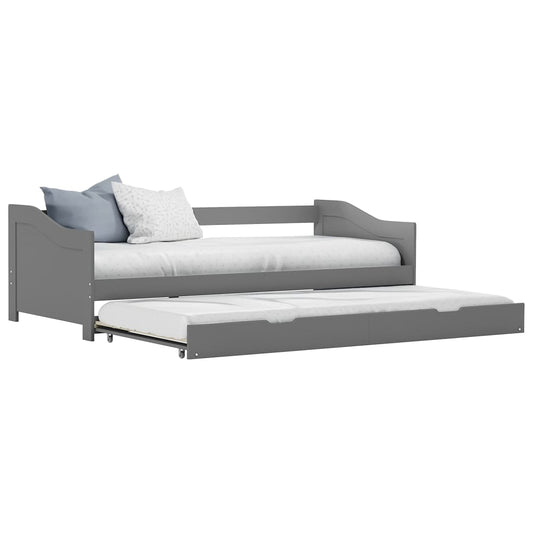 vidaXL Sofa Bed Frame | Grey | Pine wood and plywood | 90x200 cm