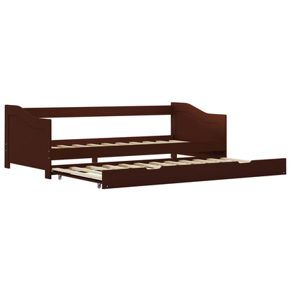 vidaXL Sofa Bed Frame | Dark Brown | Pine wood, Plywood slats | 90x200 cm