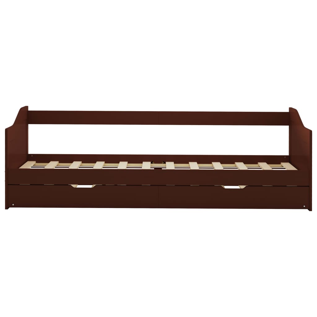 vidaXL Sofa Bed Frame | Dark Brown | Pine wood, Plywood slats | 90x200 cm