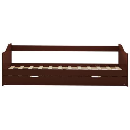 vidaXL Sofa Bed Frame | Dark Brown | Pine wood, Plywood slats | 90x200 cm