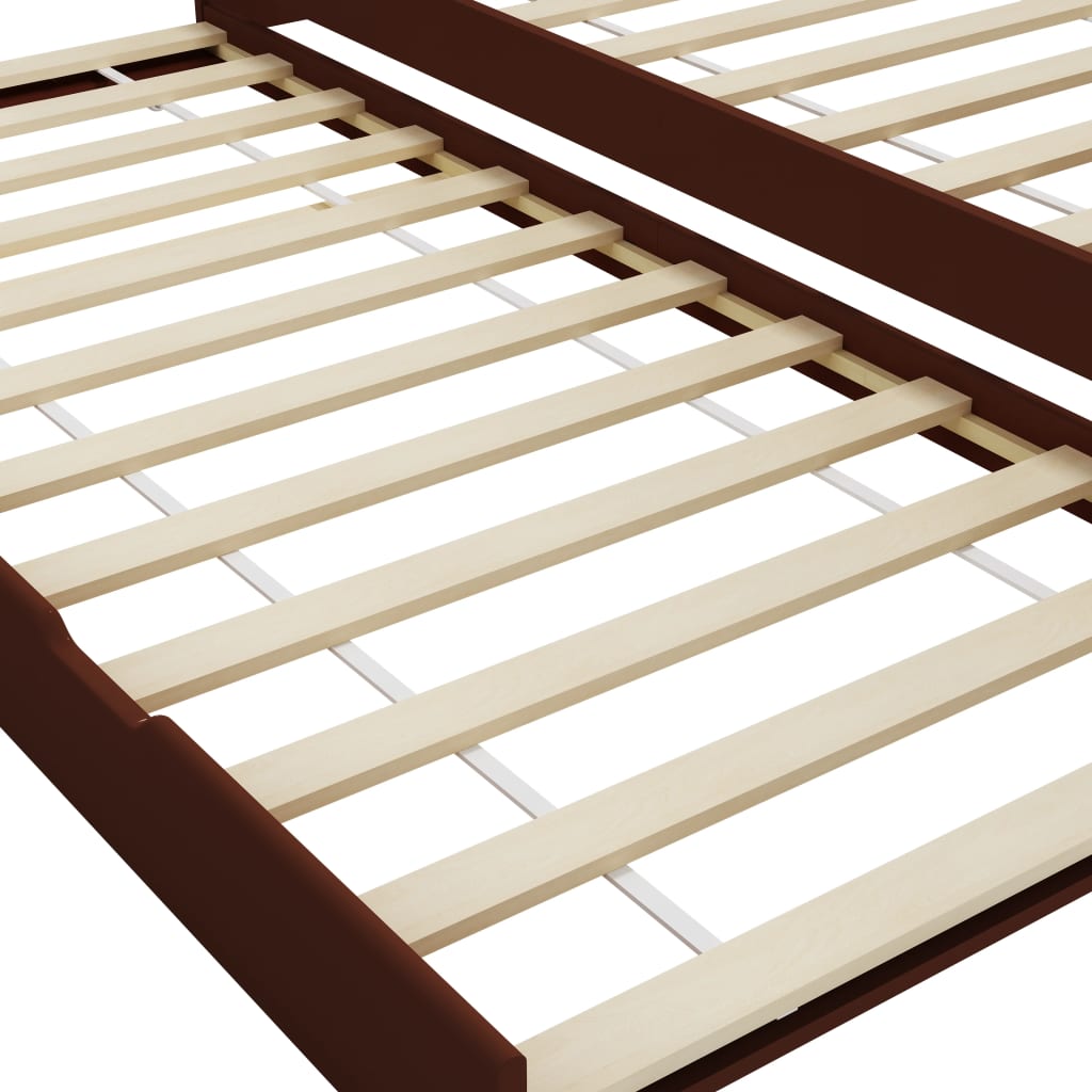 vidaXL Sofa Bed Frame | Dark Brown | Pine wood, Plywood slats | 90x200 cm