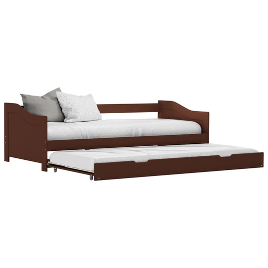 vidaXL Sofa Bed Frame | Dark Brown | Pine wood, Plywood slats | 90x200 cm