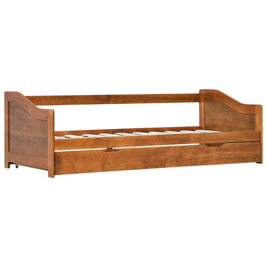 vidaXL Pull-out Sofa Bed Frame without Mattress Honey Brown 90x200 cm