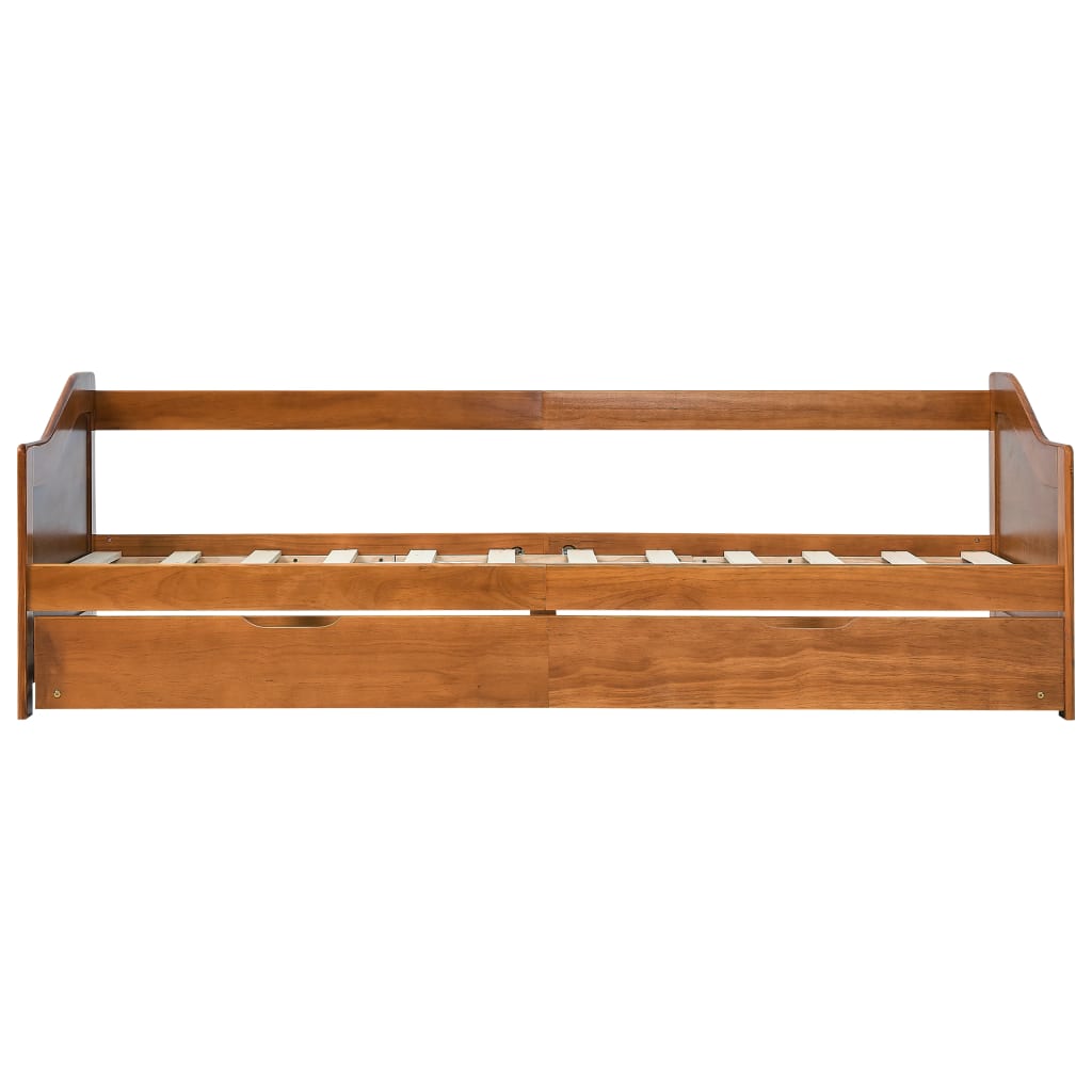 vidaXL Pull-out Sofa Bed Frame without Mattress Honey Brown 90x200 cm