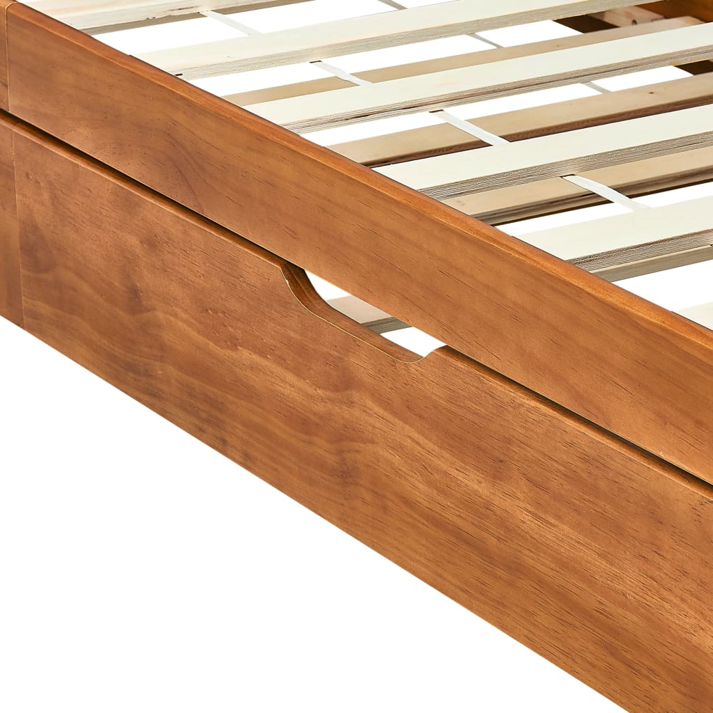 vidaXL Pull-out Sofa Bed Frame without Mattress Honey Brown 90x200 cm