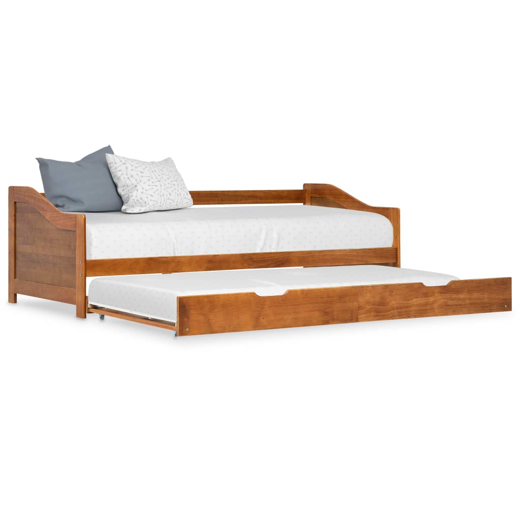 vidaXL Pull-out Sofa Bed Frame without Mattress Honey Brown 90x200 cm