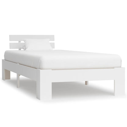 vidaXL Bed Frame | White | Solid pine wood, plywood | Single |  Durable