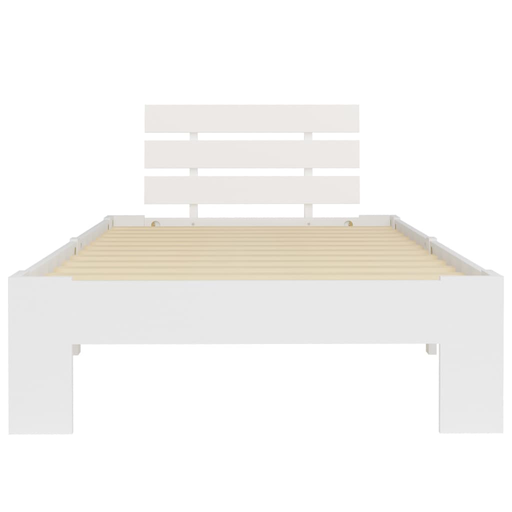 vidaXL Bed Frame | White | Solid pine wood, plywood | Single |  Durable
