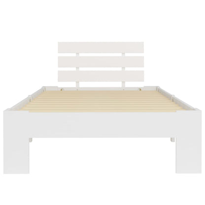 vidaXL Bed Frame | White | Solid pine wood, plywood | Single |  Durable