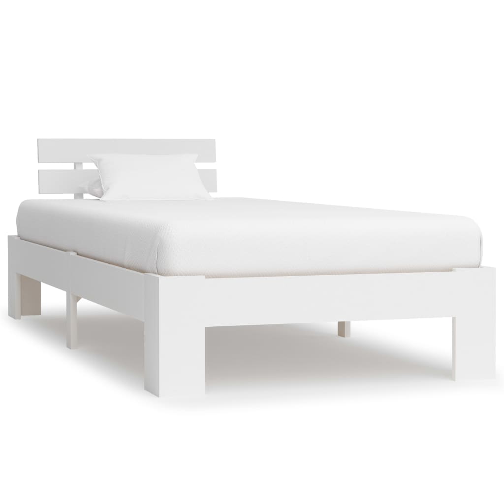 vidaXL Bed Frame | White | Solid pine wood, plywood | Single | Durable