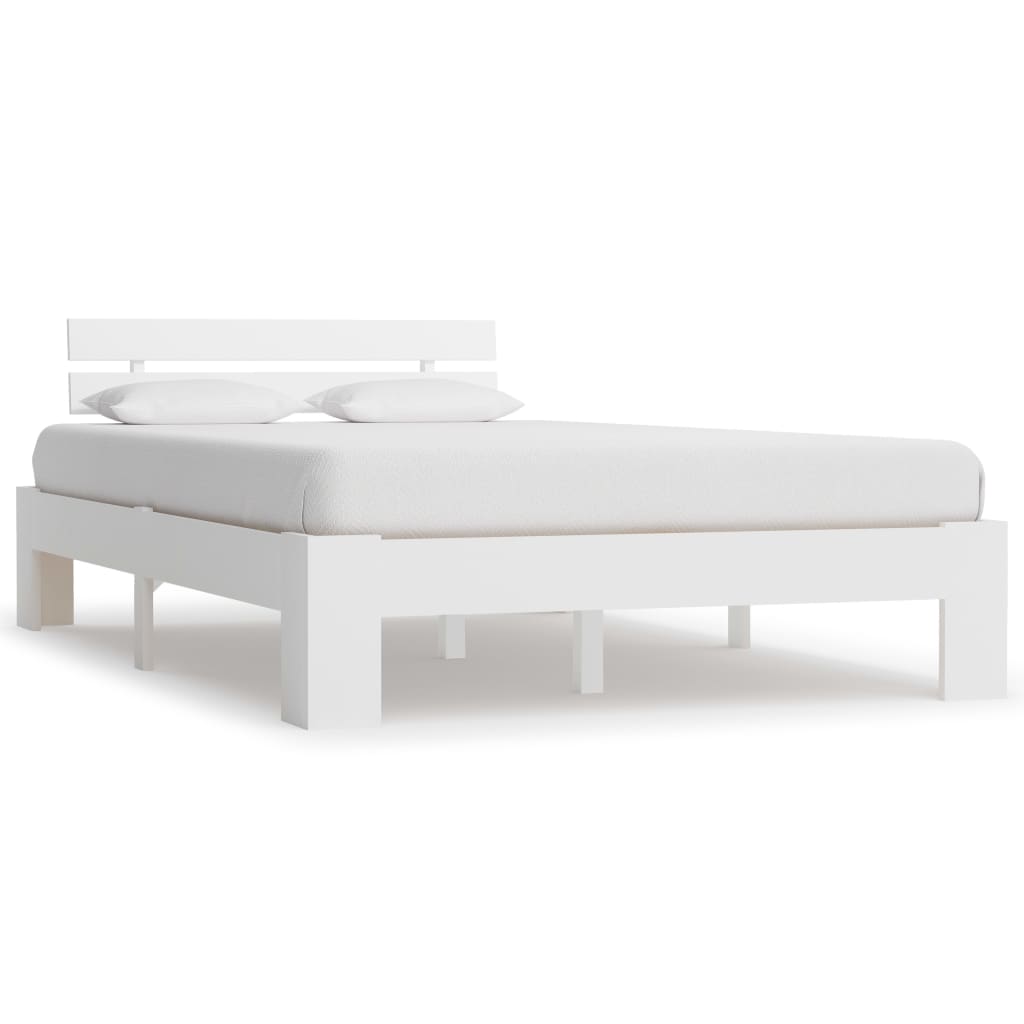 vidaXL Bed Frame without Mattress White Solid Pine Wood 120x200 cm