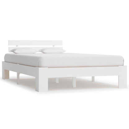 vidaXL Bed Frame without Mattress White Solid Pine Wood 120x200 cm