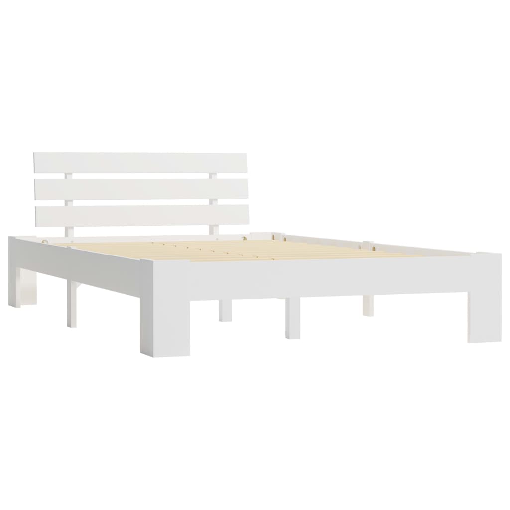 vidaXL Bed Frame without Mattress White Solid Pine Wood 120x200 cm