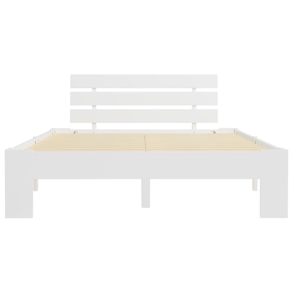 vidaXL Bed Frame without Mattress White Solid Pine Wood 120x200 cm