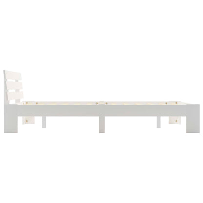 vidaXL Bed Frame without Mattress White Solid Pine Wood 120x200 cm