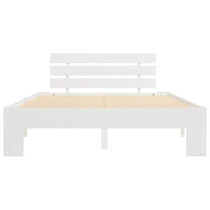 vidaXL Bed Frame | White | Solid pine wood | Double | Durable | Bed Frame