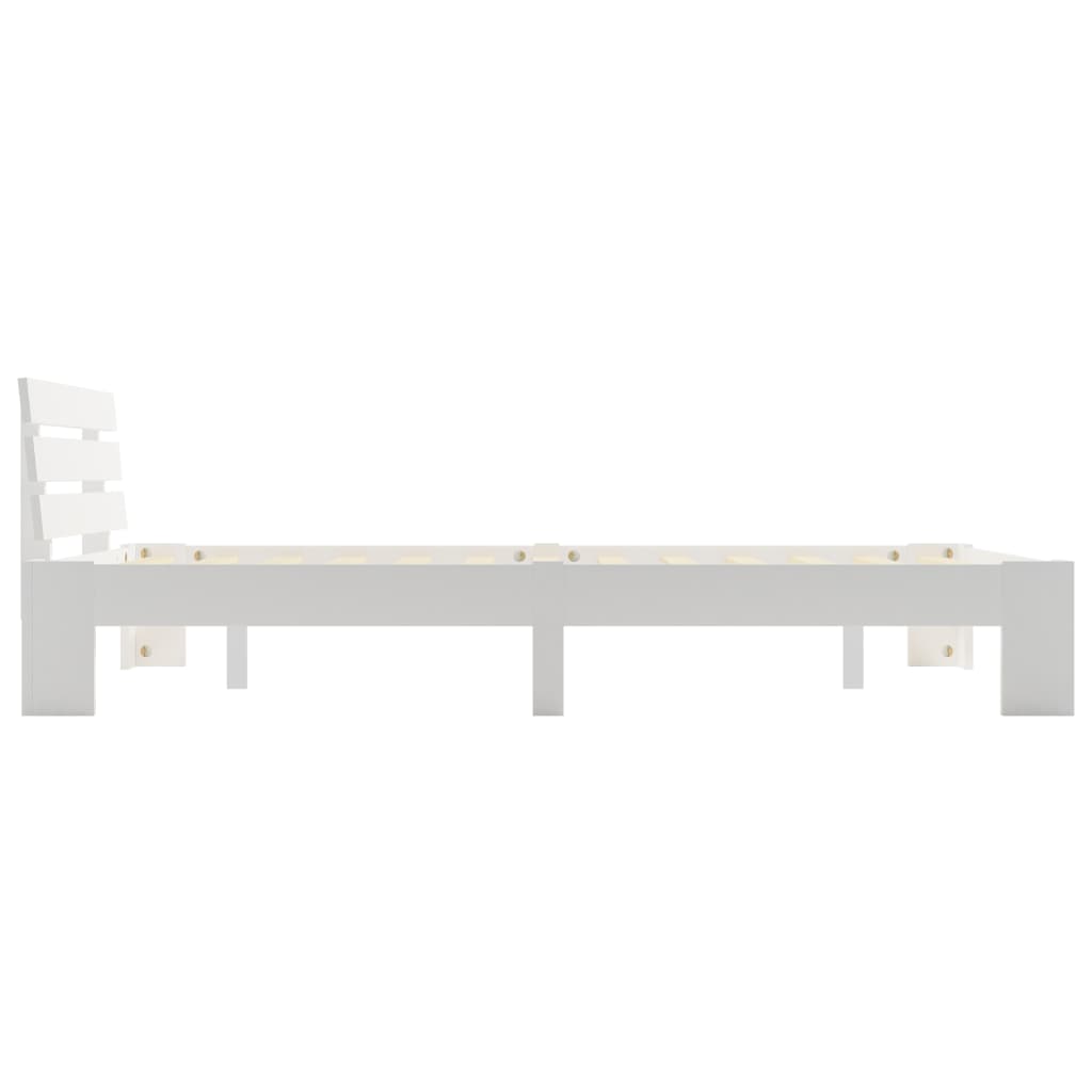 vidaXL Bed Frame | White | Solid pine wood | Double | Durable | Bed Frame