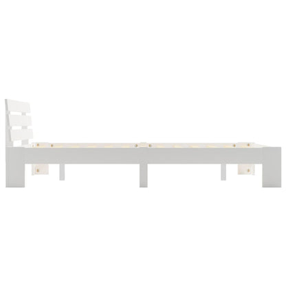 vidaXL Bed Frame | White | Solid pine wood | Double | Durable | Bed Frame