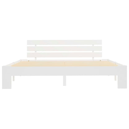 vidaXL Bed Frame | White | Solid pine wood and Plywood | Double | Durable