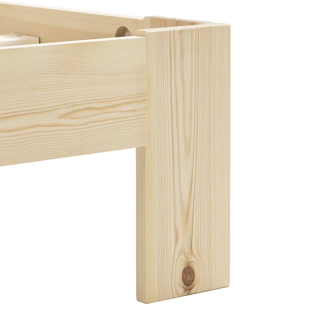 vidaXL Bed Frame | Natural Wood | Solid Pine Wood, Plywood | Double | Tough