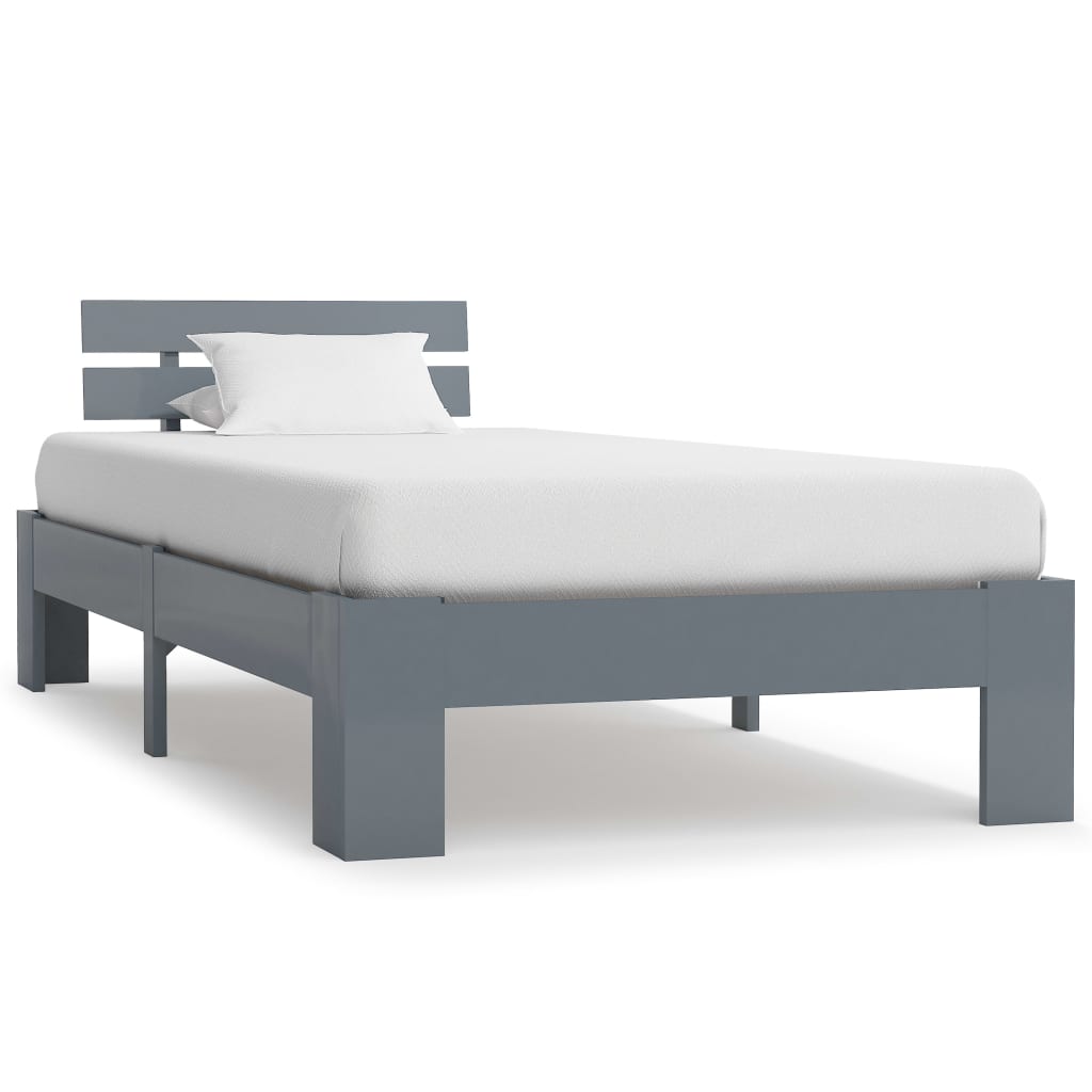 vidaXL Bed Frame | Grey | Solid pine wood and plywood | Single | Durable