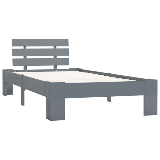 vidaXL Bed Frame | Grey | Solid pine wood and plywood | Single | Durable