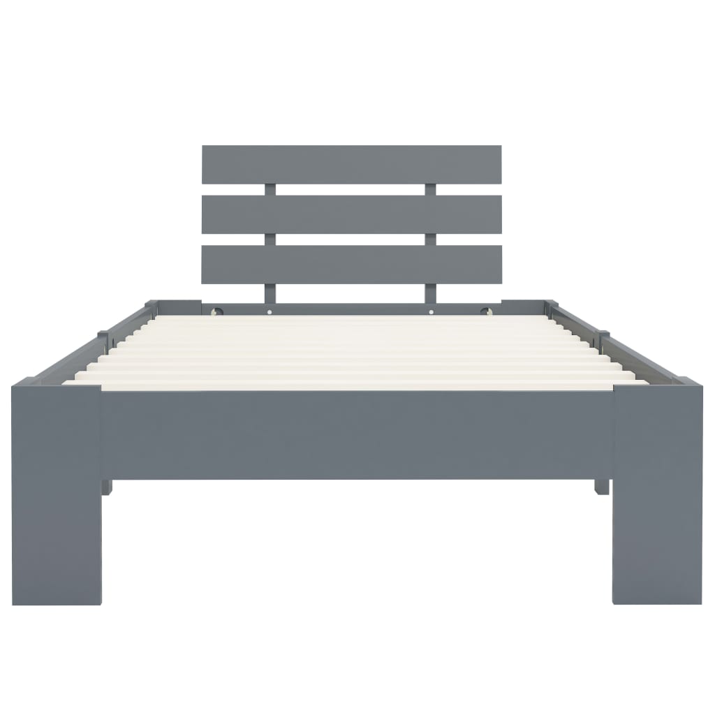 vidaXL Bed Frame | Grey | Solid pine wood and plywood | Single | Durable