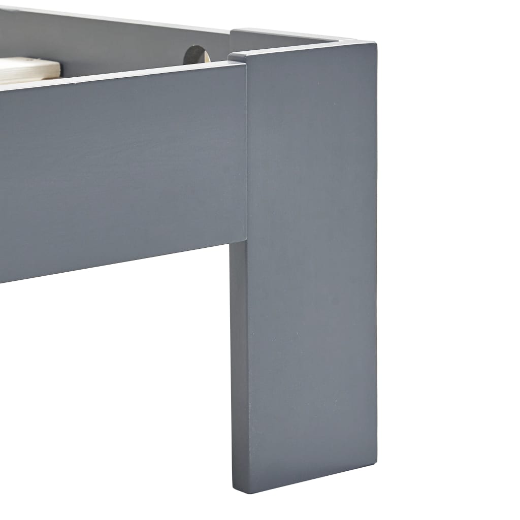 vidaXL Bed Frame | Grey | Solid pine wood and plywood | Single | Durable