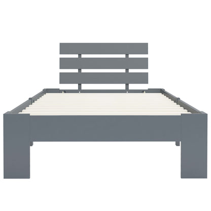 vidaXL Bed Frame | Grey | Solid Pine Wood and Plywood | Single | Durable