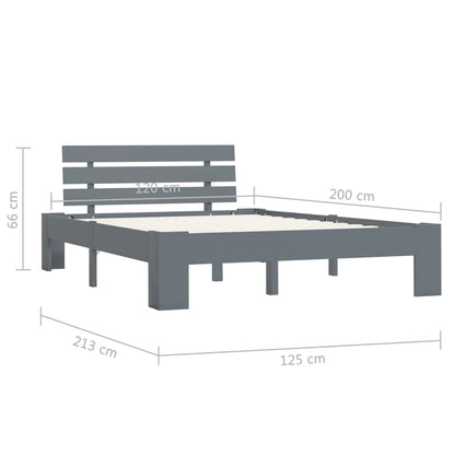 vidaXL Bed Frame | Grey | Solid Pine Wood | Double | Durable | Bed Frame