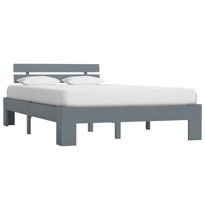 vidaXL Bed Frame | Grey | Solid pine wood, plywood | Double | Durable