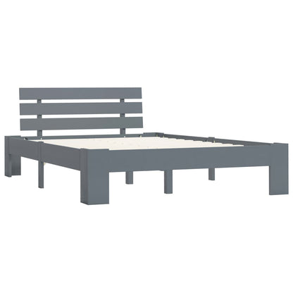 vidaXL Bed Frame | Grey | Solid pine wood, plywood | Double | Durable