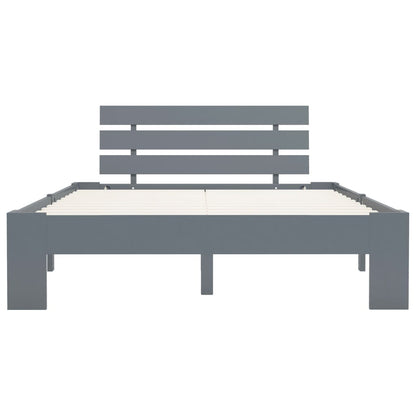 vidaXL Bed Frame | Grey | Solid pine wood, plywood | Double | Durable