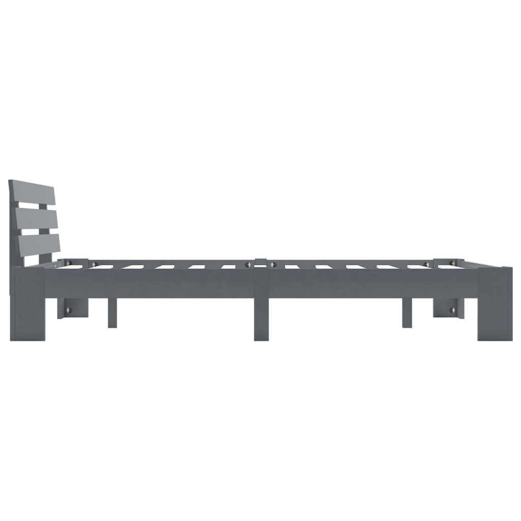vidaXL Bed Frame | Grey | Solid pine wood, plywood | Double | Durable