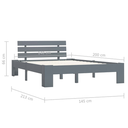 vidaXL Bed Frame | Grey | Solid pine wood, plywood | Double | Durable