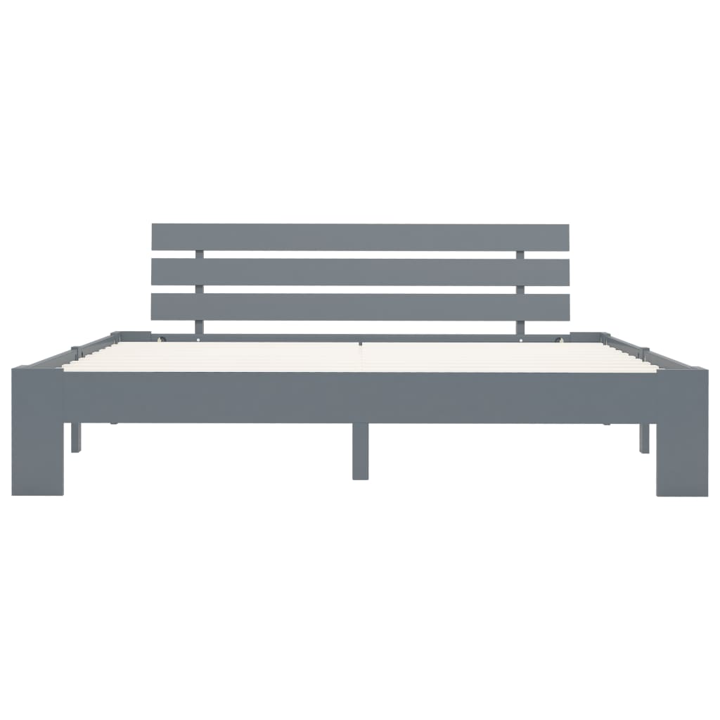 vidaXL Bed Frame | Grey | Solid Pine Wood and Plywood | 160x200 cm | Durable