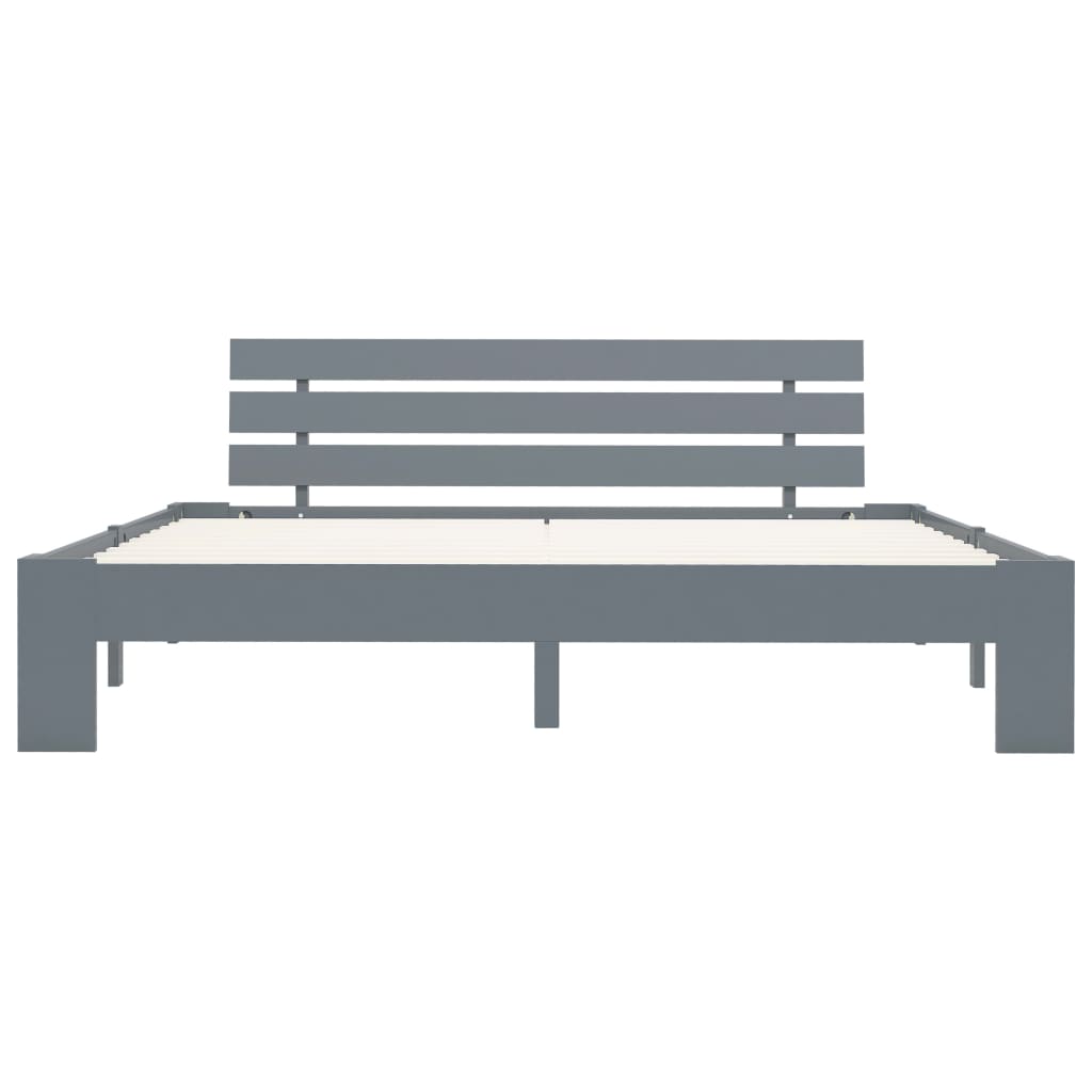 vidaXL Bed Frame | Grey | Solid pine wood and plywood | Super King | Durable