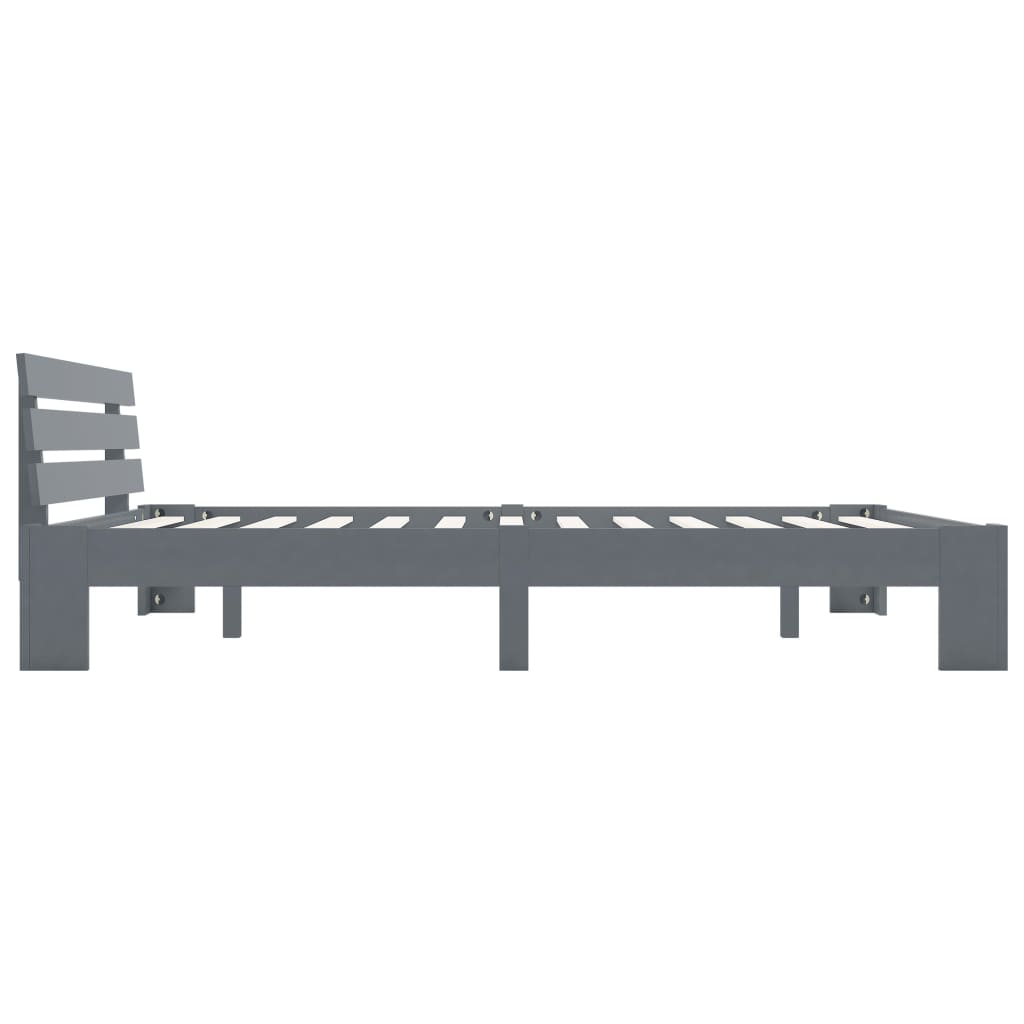 vidaXL Bed Frame | Grey | Solid pine wood and plywood | Super King | Durable