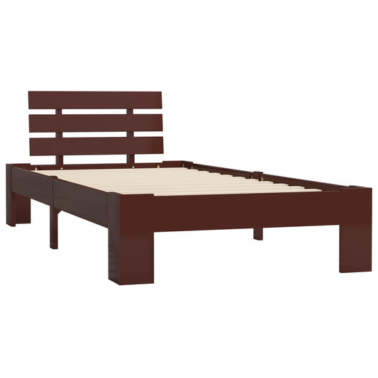 vidaXL Bed Frame | Dark brown | Pine wood, Plywood | 100x200 cm | Durable