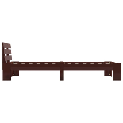 vidaXL Bed Frame without Mattress Dark Brown Solid Pine Wood 100x200 cm