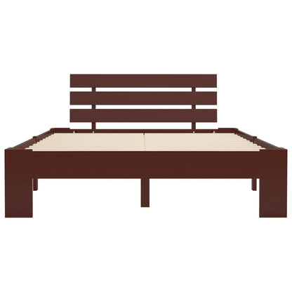 vidaXL Bed Frame | Dark Brown | Solid pine wood, plywood | Double | Durable