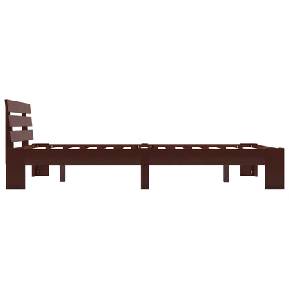 vidaXL Bed Frame | Dark Brown | Solid pine wood, plywood | Double | Durable