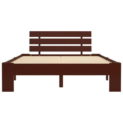 vidaXL Bed Frame without Mattress Dark Brown Solid Pine Wood 140x200 cm