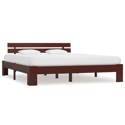 vidaXL Bed Frame | Dark brown | Solid pine wood, Plywood slats | 160x200 cm