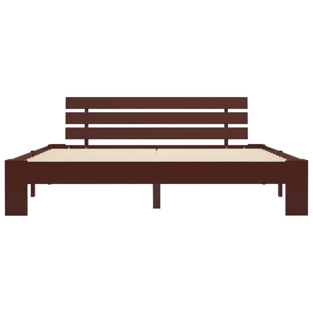 vidaXL Bed Frame | Dark brown | Solid pine wood, Plywood slats | 160x200 cm