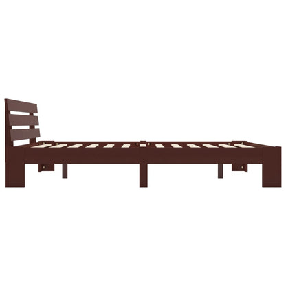 vidaXL Bed Frame | Dark brown | Solid pine wood, Plywood slats | 160x200 cm